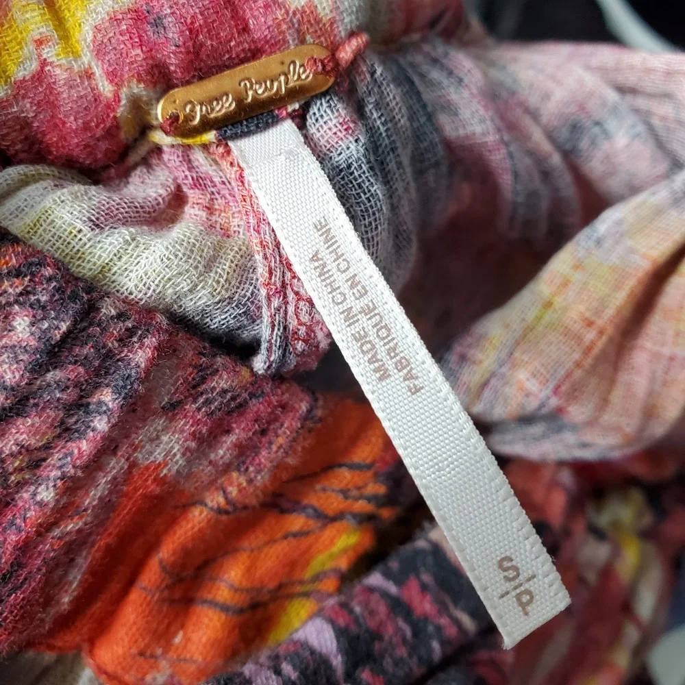 Free People Mika‎ Sunset Dreams Open Back Maxi Halter Boho Resort Dress Small